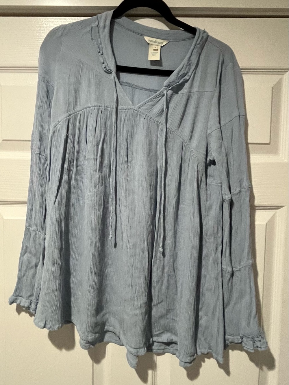 Sundance Pale Blue Gauzy Peasant Tunic